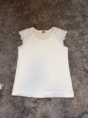 Lace Sleeve white Women’s Tank Top